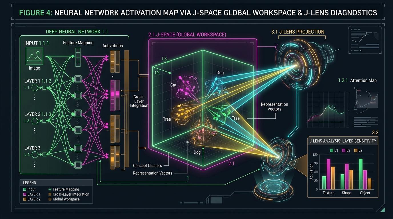 Cartographie d'activation du J-Space via diagnostic J-Lens
